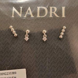 NWT Nadri Lala Bead Stud Earrings Set (2 pair = 1 set)
